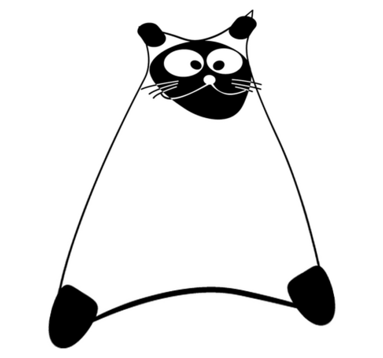 Gyvūnų vinilo kilimėlis originalus monokolorinis kontūras - „Tenstickers“