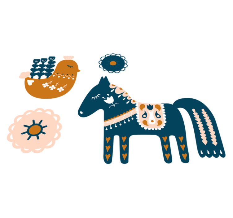 Gyvūnų vinilo kilimėlis spalvingas liaudies gyvūnas - „Tenstickers“