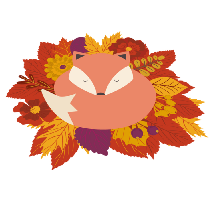 Gyvūnų vinilo kilimėlis lapų lapė - „Tenstickers“