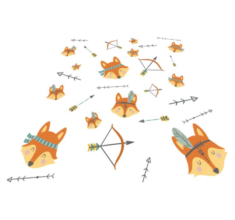 Gyvūnų vinilo kilimėlis laimingos lapės veidai - „Tenstickers“