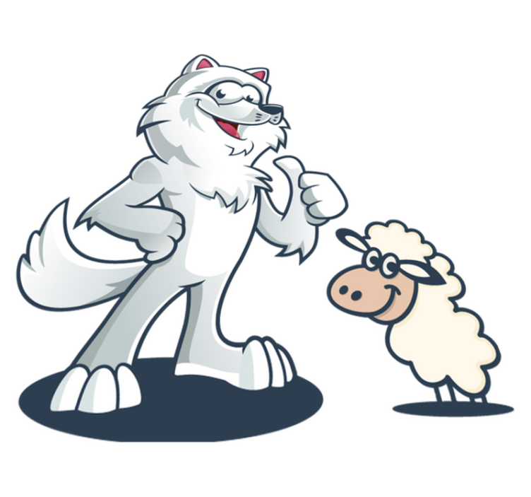 Gyvūnų vinilo kilimėlis džiaugsmingas vilkas - „Tenstickers“