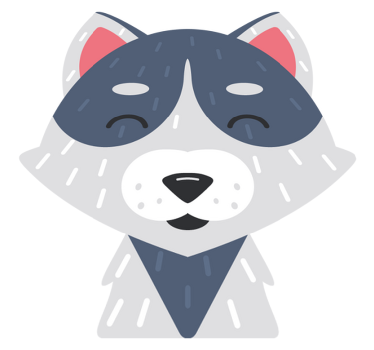 Gyvūnų vinilo kilimėlis laimingos gyvūnų veido - „Tenstickers“