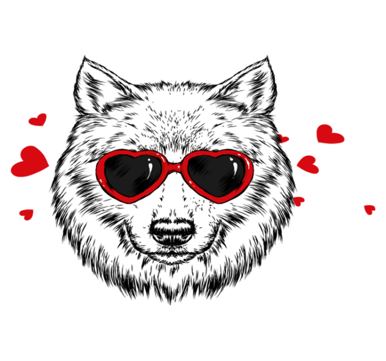 Gyvūnų vinilo kilimėlis Žaismingo vilko emblema - „Tenstickers“