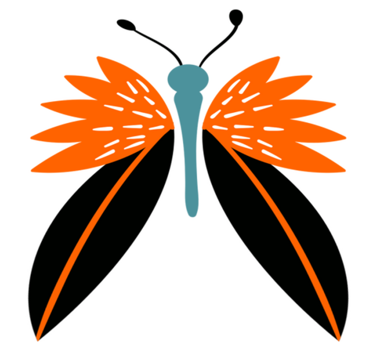 Gyvūnų vinilo kilimėlis spalvingų drugelių akcentas - „Tenstickers“