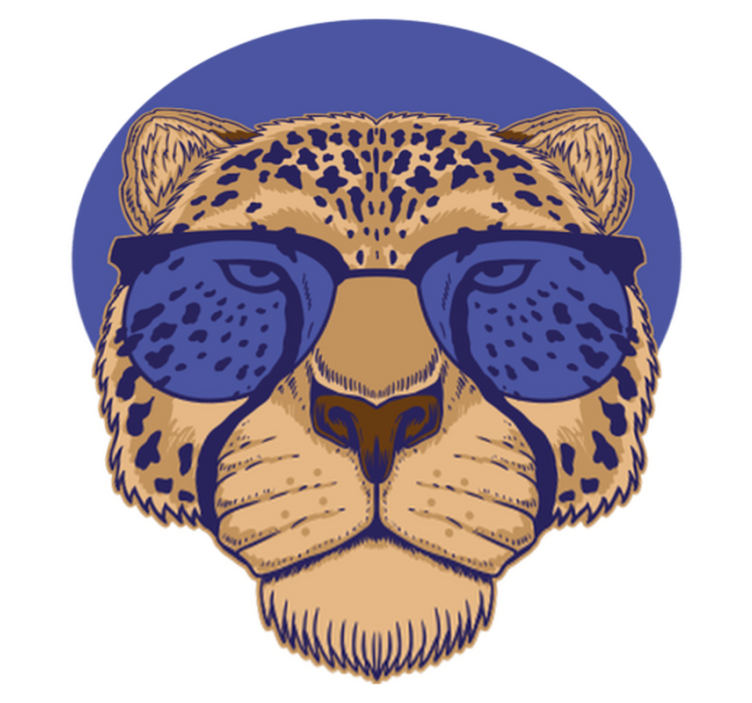 Gyvūnų vinilo kilimėlis su akinius nešančiu leopardu - „Tenstickers“