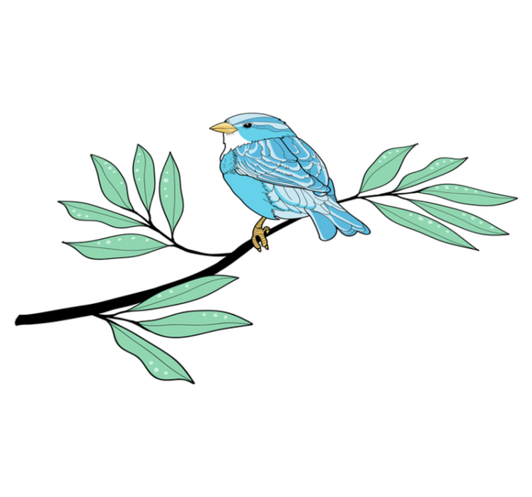 Gyvūnų vinilo kilimėlis mėlynu plunksnuotu paukščiu - „Tenstickers“