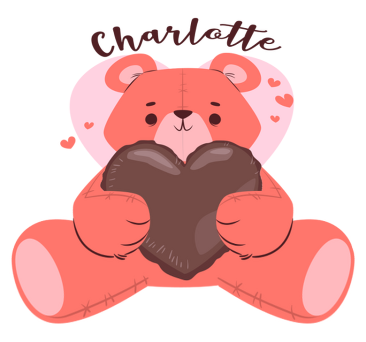 Gyvūnų vinilo kilimėlis mielas lokys su širdimi - „Tenstickers“