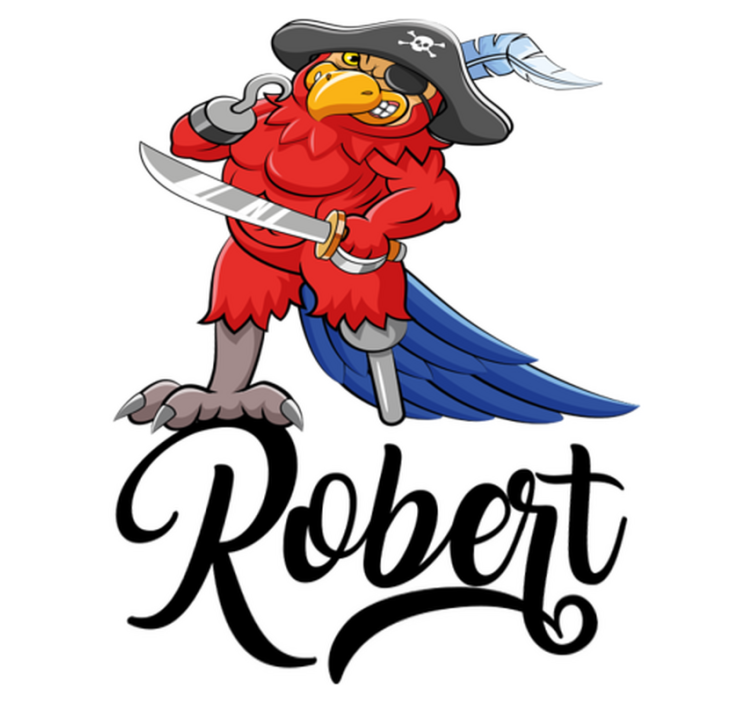 Gyvūnų vinilo kilimėlis su piratų papūga - „Tenstickers“