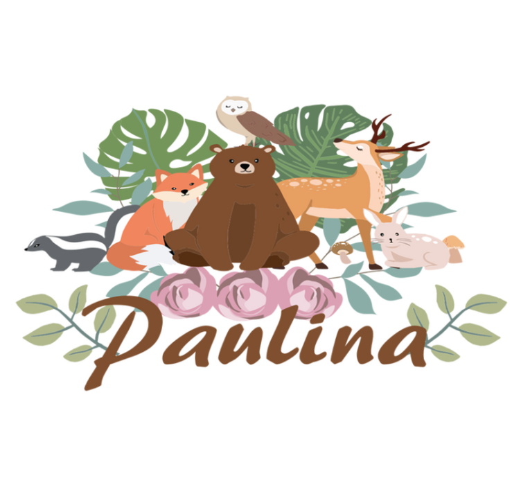 Gyvūnų vinilo kilimėlis miško gyvūnų susibūrimas - „Tenstickers“