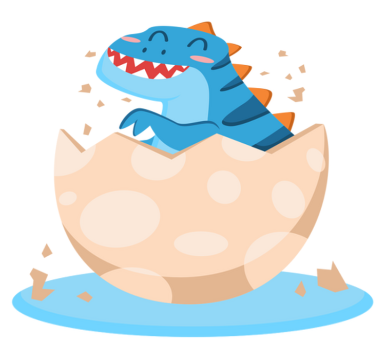 Gyvūnų vinilo kilimėlis laimingas jauniklis dinosaurus - „Tenstickers“