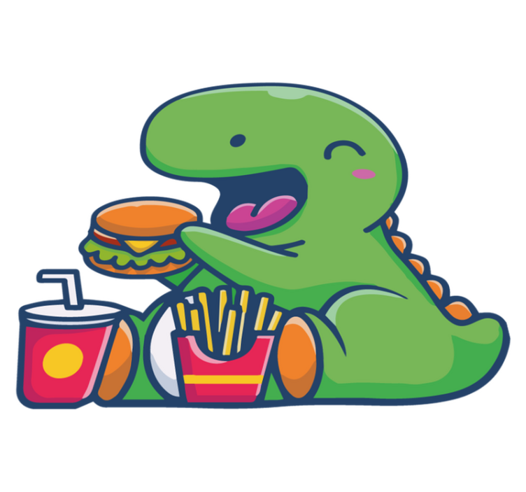 Žalias laimingas dinozauras gyvūnų vinilo kilimėlis - „Tenstickers“