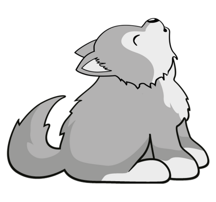 Gyvūnų vinilo kilimėlis kaukiančio šuns iliustracija - „Tenstickers“