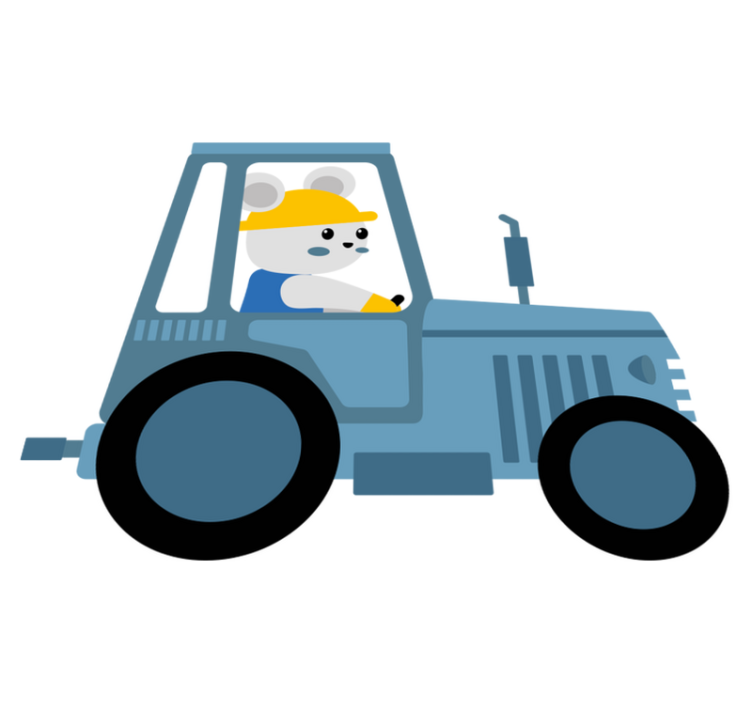 Žavingas lokys ūkininkas gyvūnų vinilo kilimėlis - „Tenstickers“