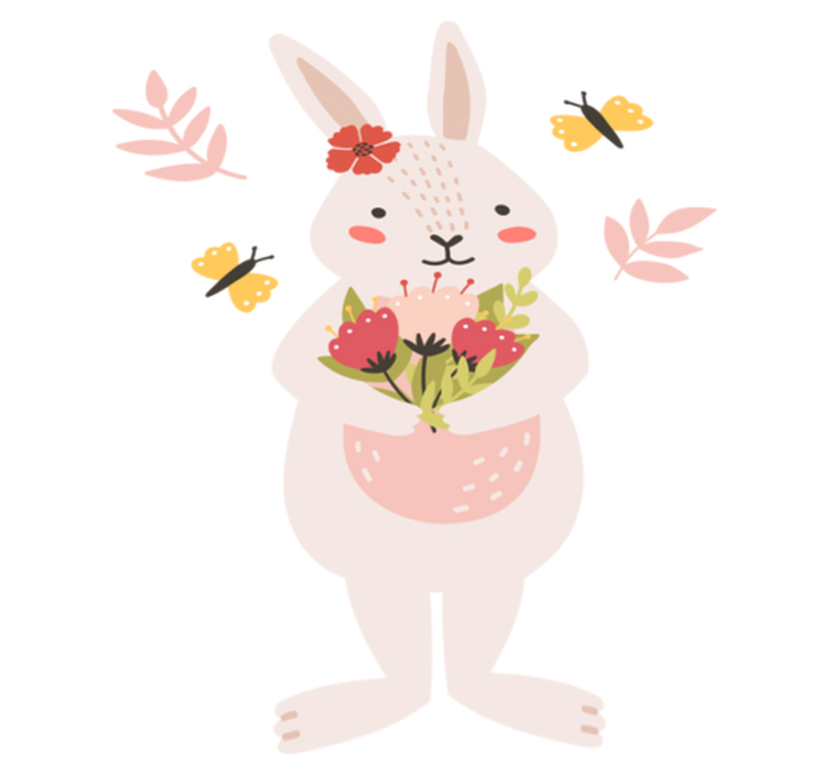 Gyvūnų vinilo kilimėlis mielas triušio paveikslas - „Tenstickers“