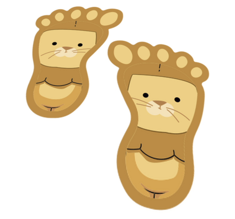 Gyvūnų vinilo kilimėlis su mielomis pėdutėmis - „Tenstickers“