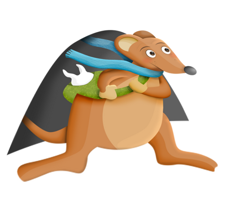 Gyvūnų vinilo kilimėlis su dantimis pelė. - „Tenstickers“