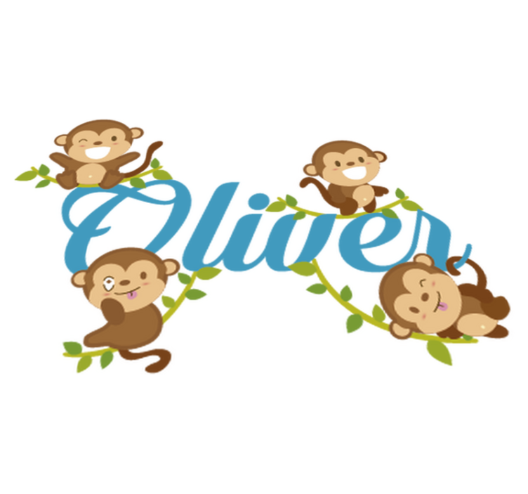 Gyvūnų vinilo kilimėlis su beždžionėlėmis - „Tenstickers“