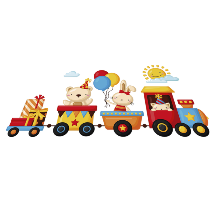 Gyvūnų vinilo kilimėlis gyvūnų traukiniu - „Tenstickers“