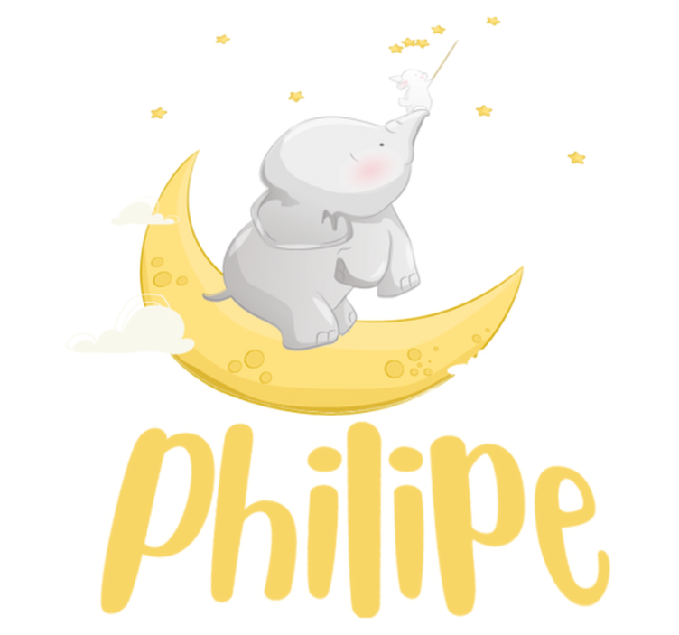 Gyvūnų vinilo kilimėlis su personalizuotu drambliu ir zuikiu - „Tenstickers“