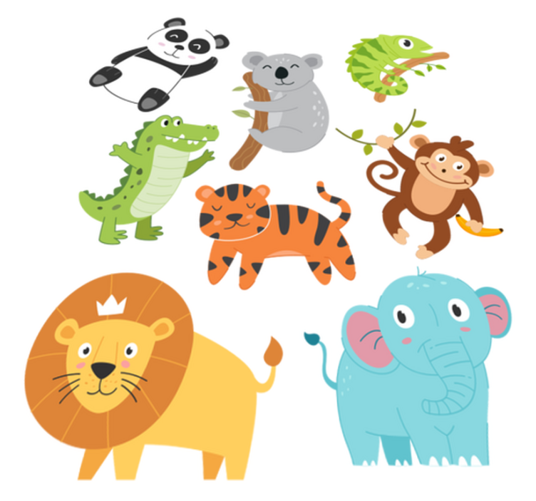 Gyvūnų vinilo kilimėlis su pieštomis rudens gyvūnais - „Tenstickers“