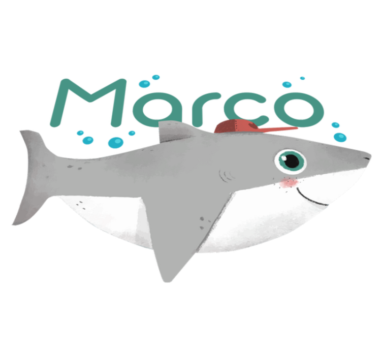 Gyvūnų vinilo kilimėlis kūdikio rykliuko su vardu - „Tenstickers“