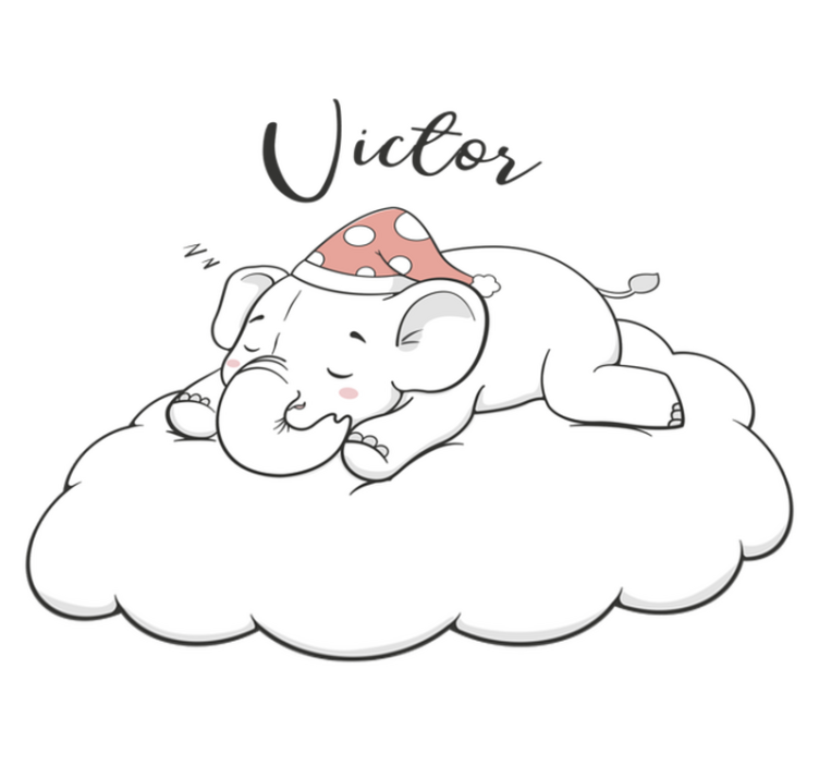 Gyvūnų vinilo kilimėlis su debesų drambliu - „Tenstickers“