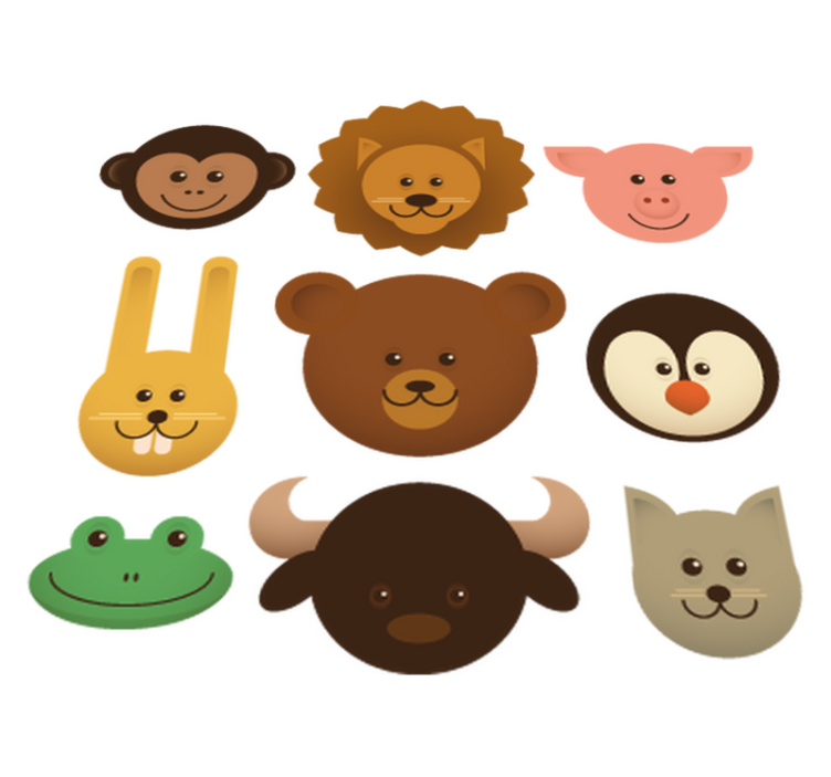 Gyvūnų vinilo kilimėlis laimingos būtybės - „Tenstickers“