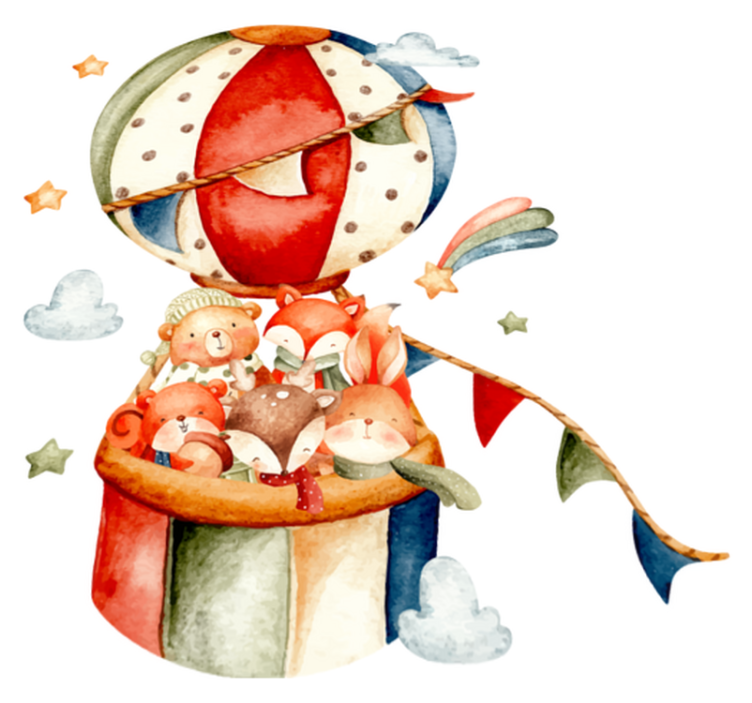 Gyvūnų vinilo kilimėlis su spalvingais balionais - „Tenstickers“