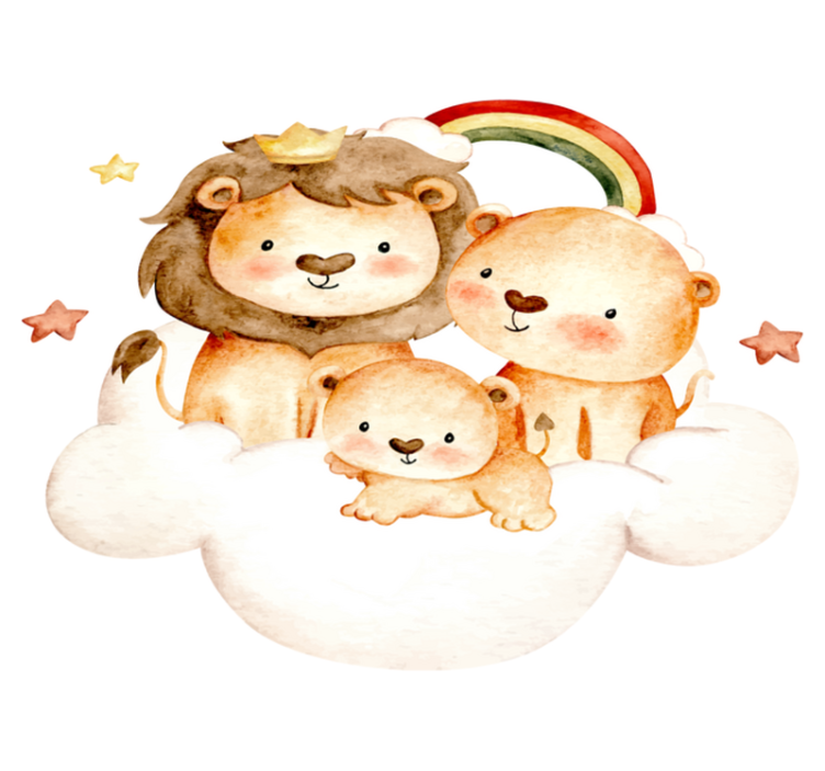 Gyvūnų vinilo kilimėlis su mažais gyvūnais ir žvaigždėmis - „Tenstickers“