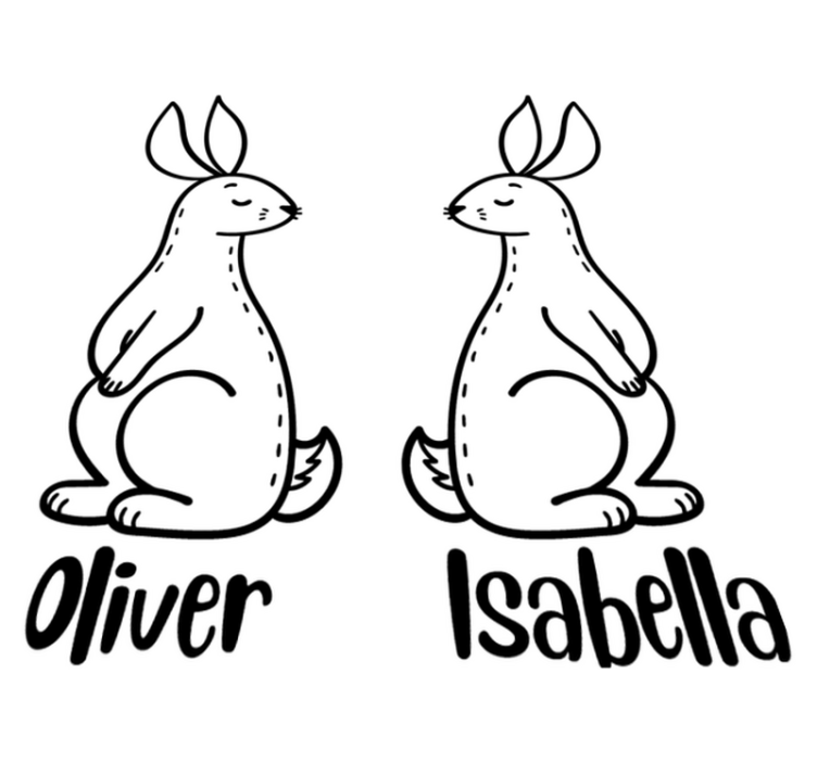 Gyvūnų vinilo kilimėlis su asmeniniais velykų zuikiais - „Tenstickers“