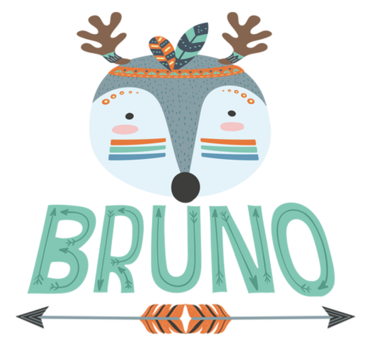 Gyvūnų vinilo kilimėlis mėlynas šiaurinis elnias su vardu - „Tenstickers“