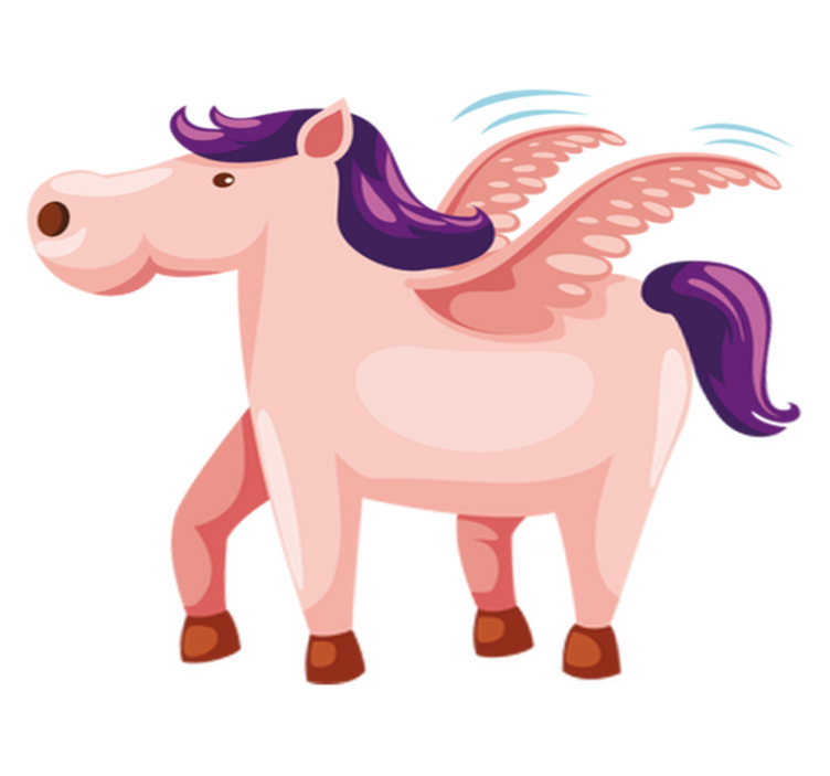 Gyvūnų vinilo kilimėlis su mielu sparnuotu poniu - „Tenstickers“