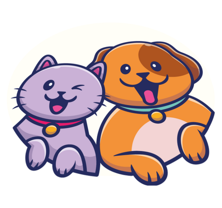 Gyvūnų vinilo kilimėlis žaismingiems katinams ir šunims - „Tenstickers“