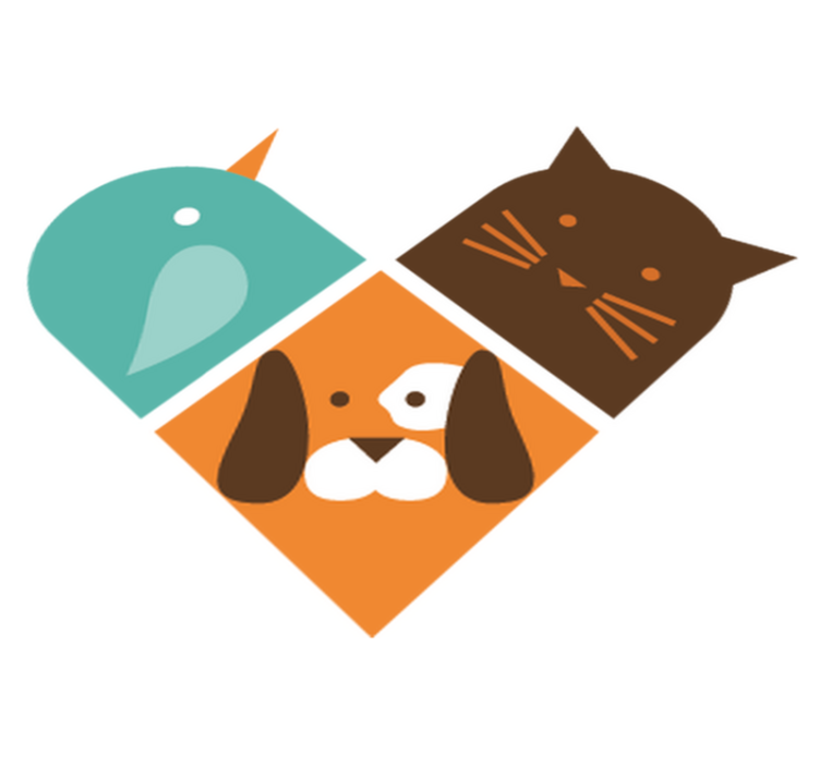 Gyvūnų vinilo kilimėlis spalvingais gyvūnų veidais - „Tenstickers“