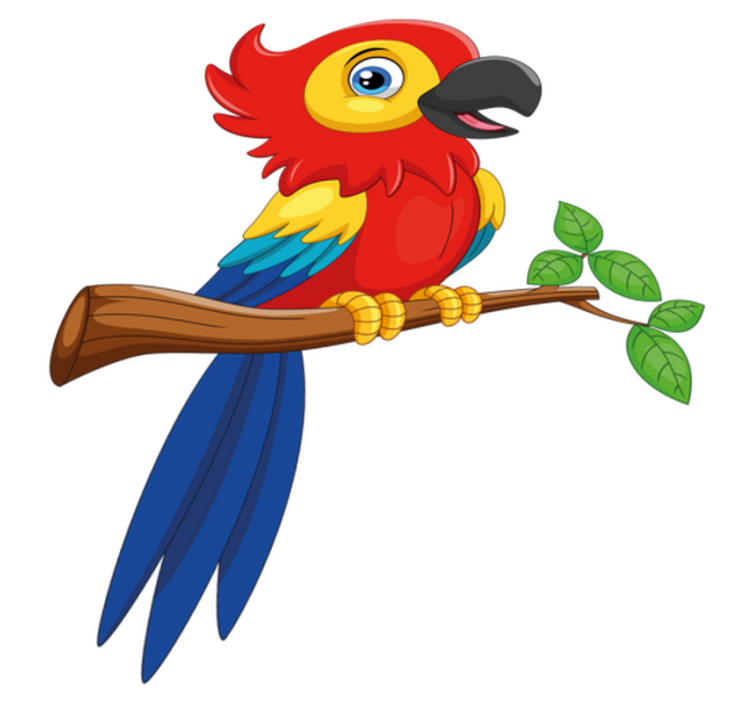 Gyvūnų vinilo kilimėlis spalvingas papūgos personažas - „Tenstickers“