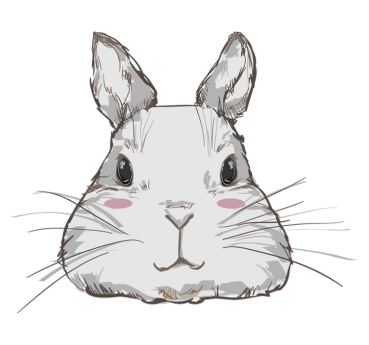 Gyvūnų vinilo kilimėlis mielo triušio galva - „Tenstickers“