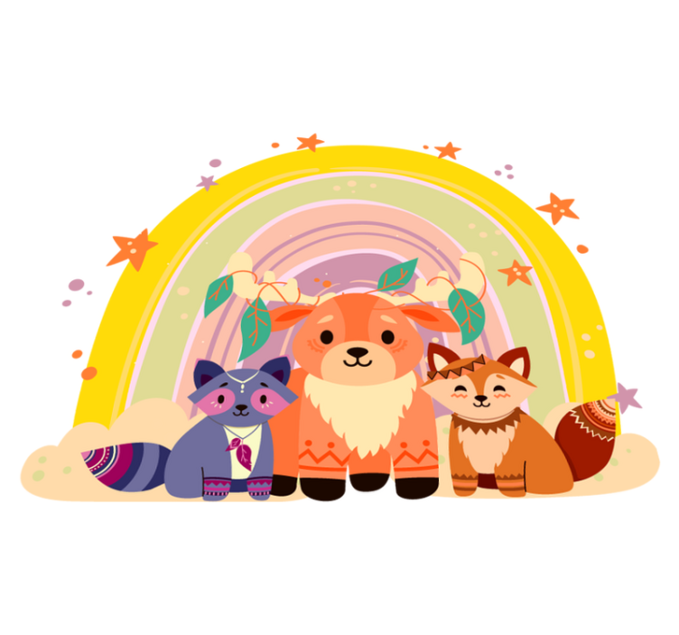 Gyvūnų vinilo kilimėlis Žavingų padarų trio - „Tenstickers“