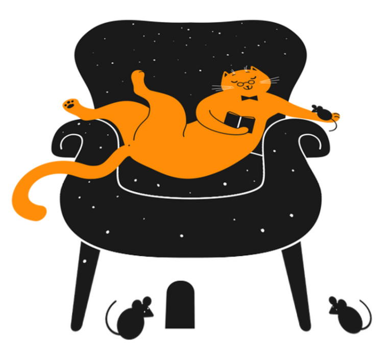 Gyvūnų vinilo kilimėlis katė ir pelė - „Tenstickers“