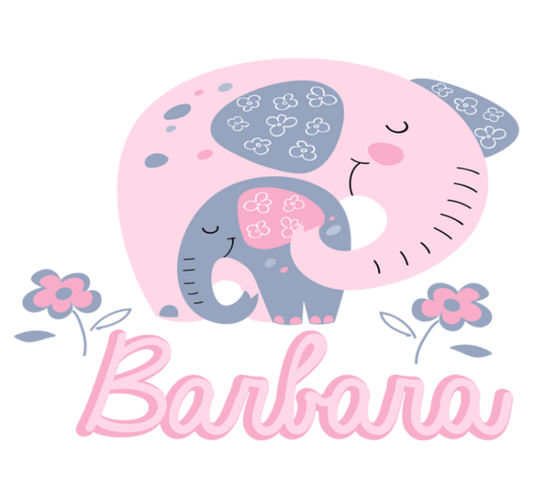 Gyvūnų vinilo kilimėlis su drambliais ir širdelėmis - „Tenstickers“