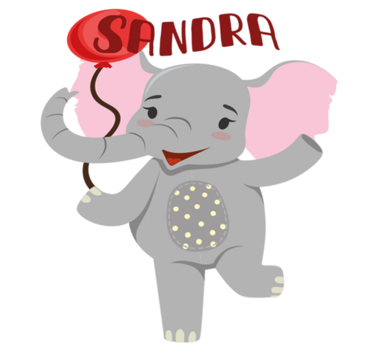 Gyvūnų vinilo kilimėlis dramblio ir baliono - „Tenstickers“