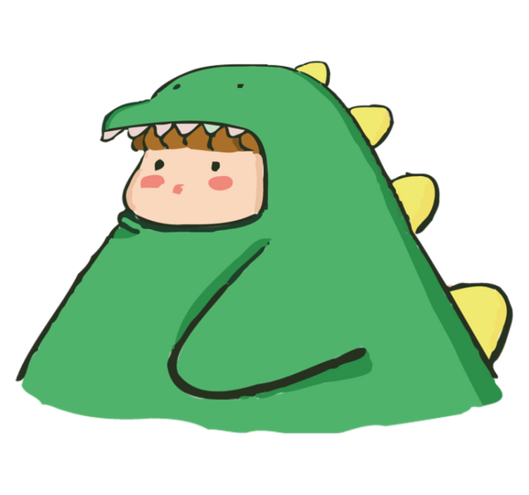 Gyvūnų vinilo kilimėlis mielas žmogus dinozauru kostiume - „Tenstickers“