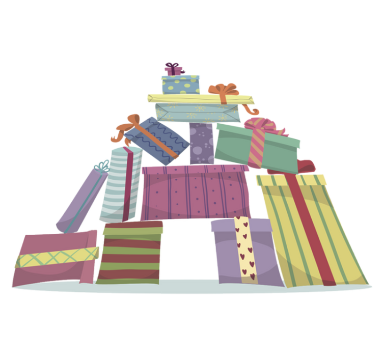 Kalėdinis kilimėlis dovanų kalnas - „Tenstickers“