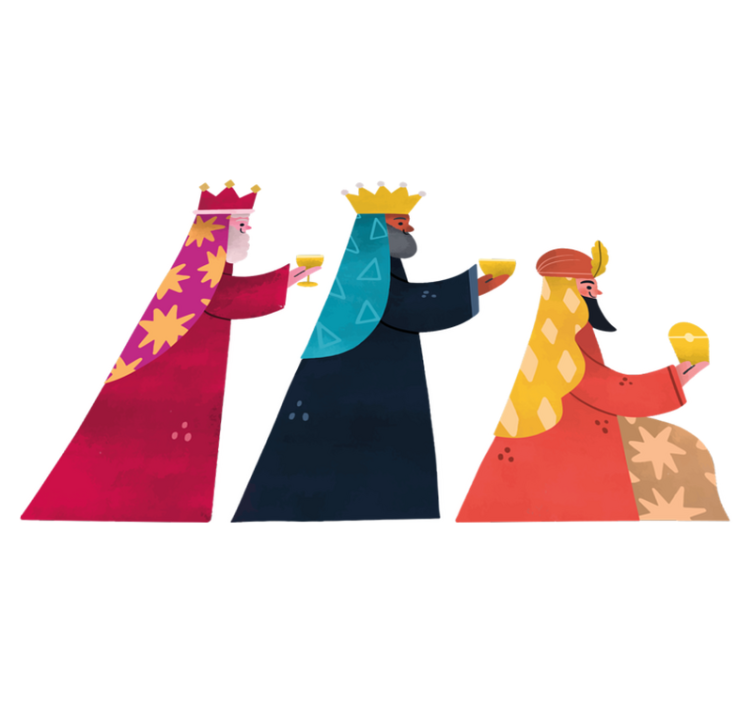 Kalėdinis kilimėlis akvareliniai trys karaliai - „Tenstickers“