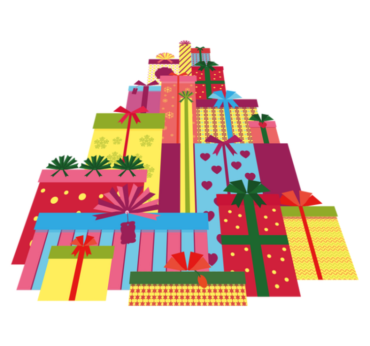Kalėdinis kilimėlis didelė dovanų dėžių krūva - „Tenstickers“