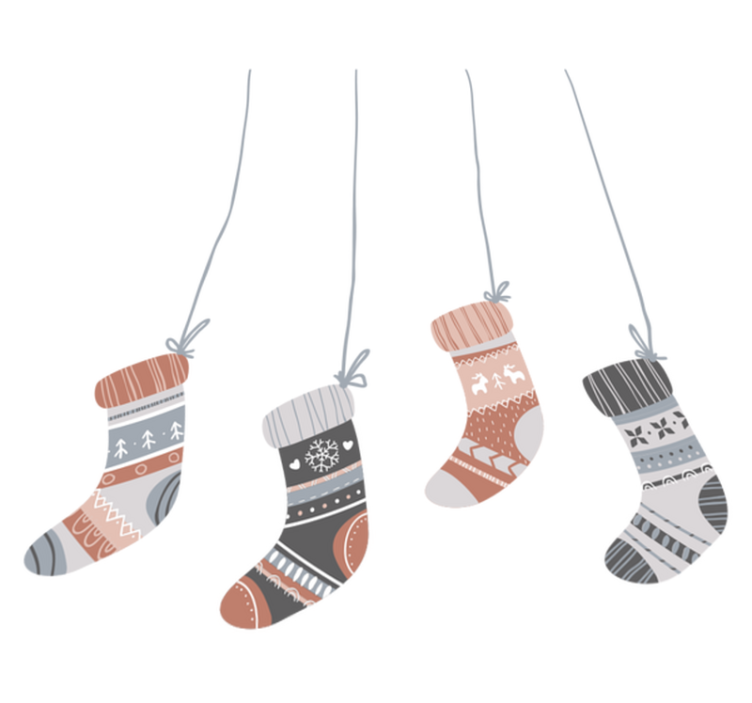 Kalėdinis kilimėlis su kalėdinėmis kojinėmis - „Tenstickers“