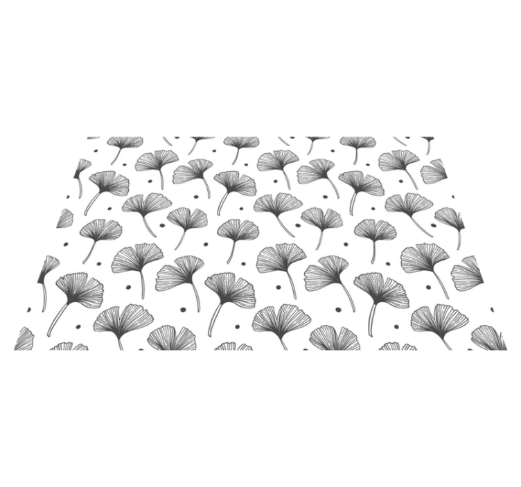 Gėlių rašto kilimėlis su baltu ginkmedžio lapų raštu - „Tenstickers“