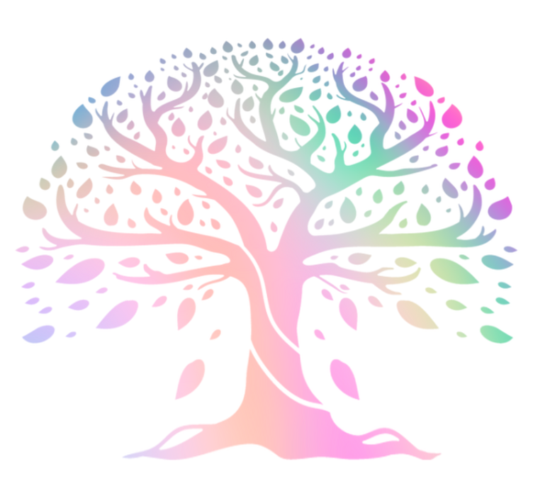 Gėlių rašto kilimėlis gyvybės medžio vaivorykštės spalvų - „Tenstickers“