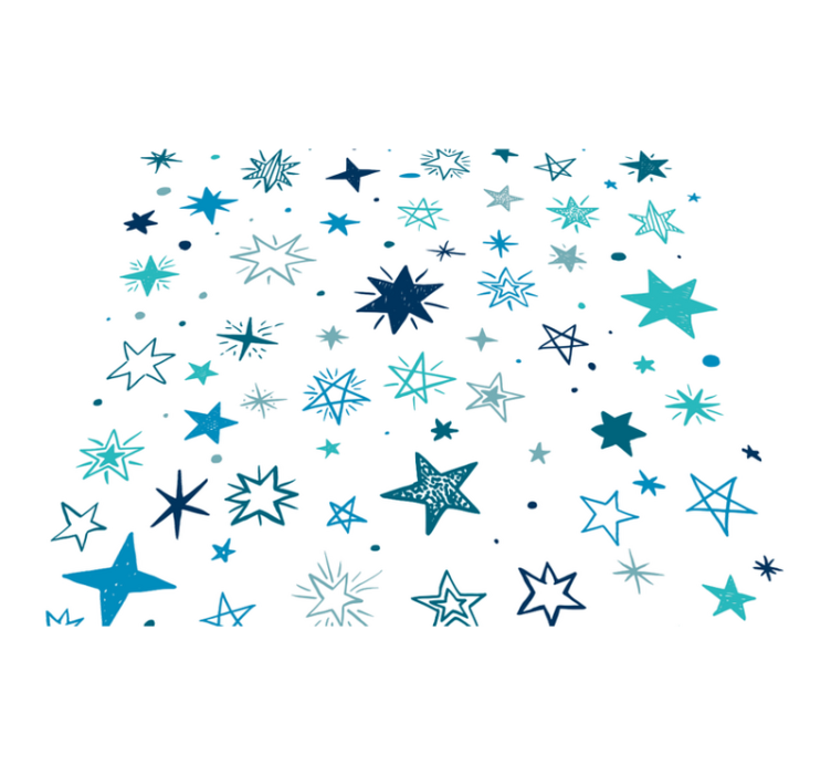 Žvaigždžių vinilinis kilimėlis geometriniu raštu - „Tenstickers“