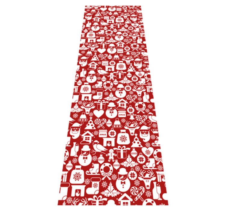 Kalėdinis kilimėlis su kalėdinėmis ikonėlėmis raudoname fone - „Tenstickers“