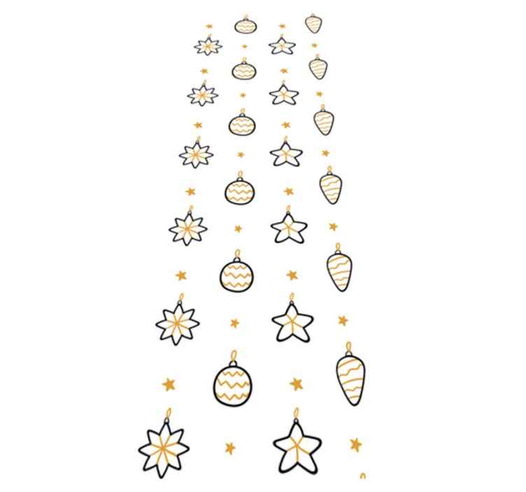 Kalėdinis kilimėlis su baltu geometriniu žvaigždžių raštu - „Tenstickers“